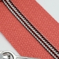Preview: Feiner Reißverschluss Apricot Silber Dunkelrot